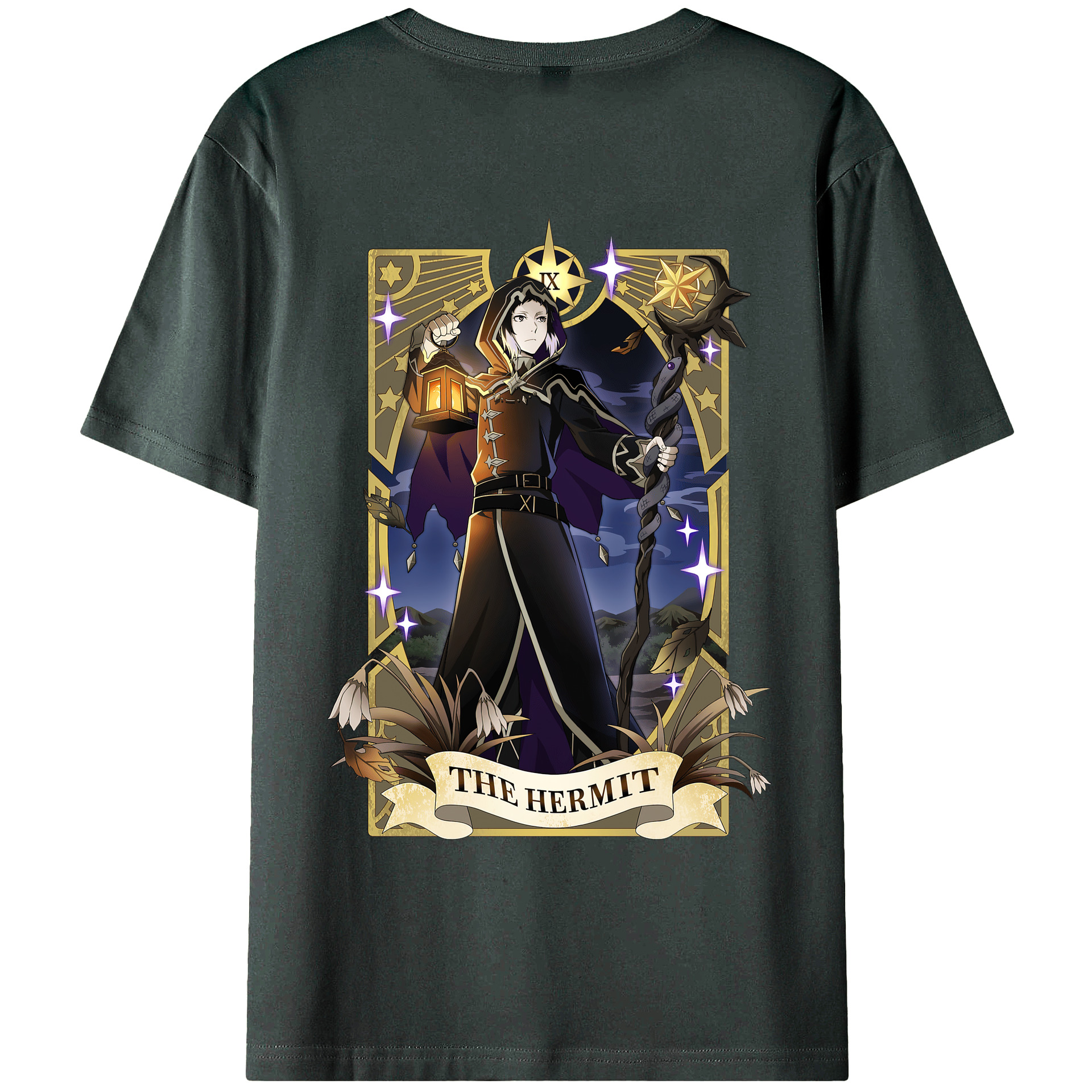 （画像用） 文豪ストレイドッグス Bungo Stray Dogs 綿100％ メンズ半袖Tシャツ（バックプリント） 通気性